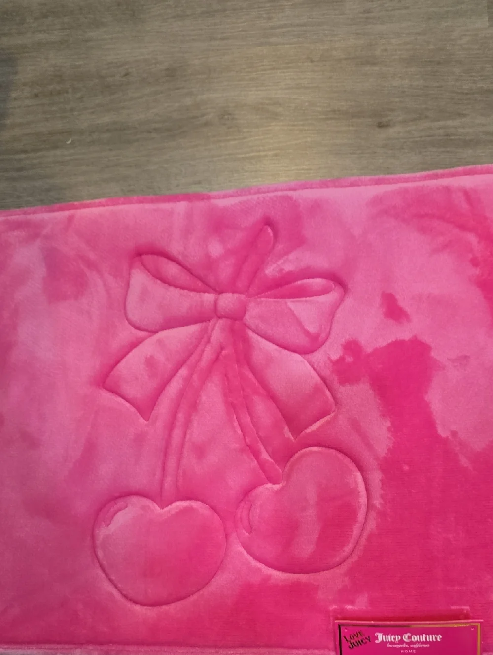 Juicy Couture Home Heart Cherry Embossed Plush Bath Rug- LG